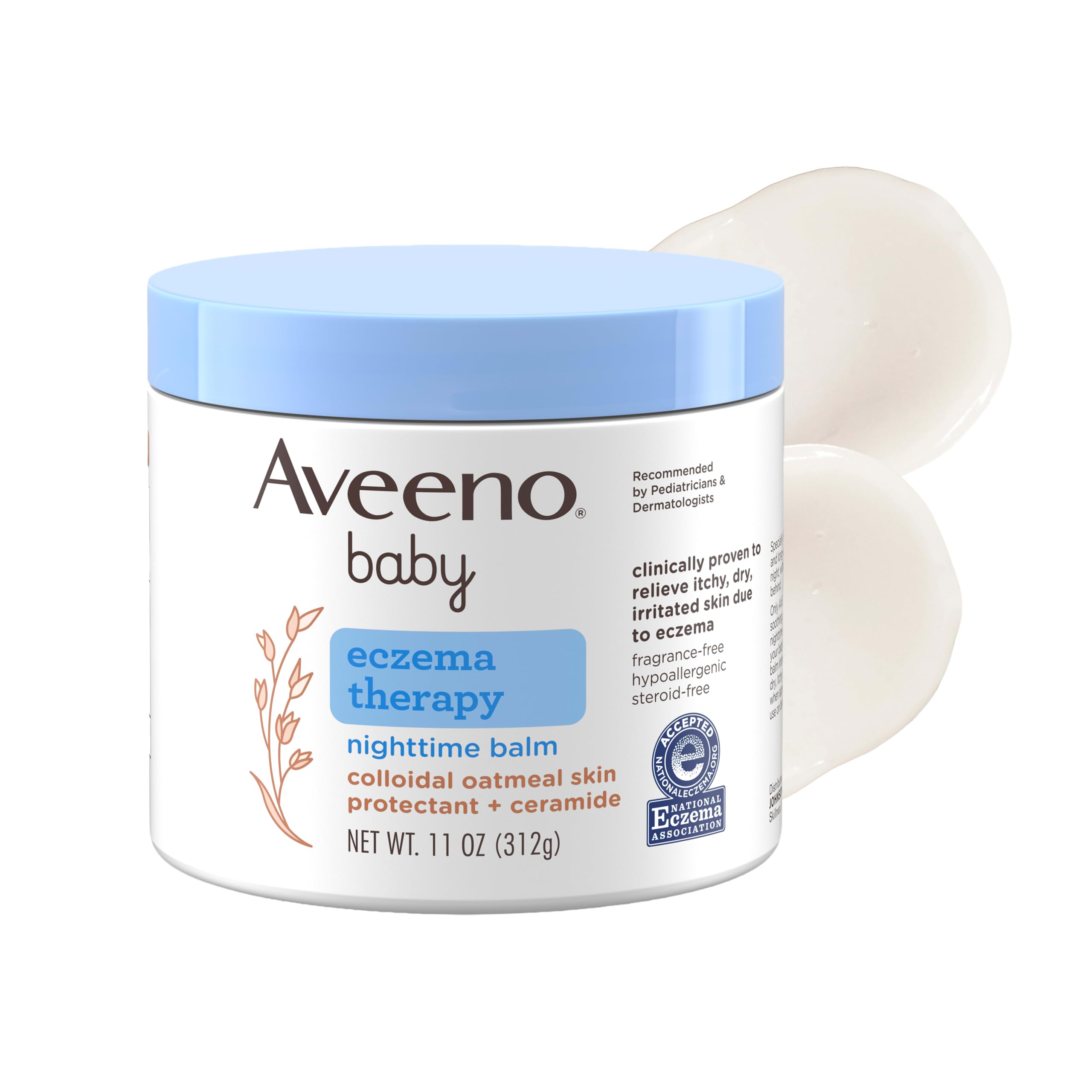 Aveeno Baby Eczema Therapy Nighttime Body Balm, Hypoallergenic, 11 oz
