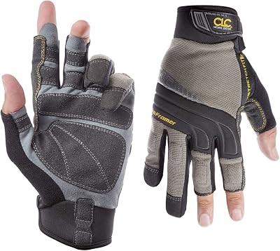 Custom Leathercraft Kuny's 140M Pro Framer Flexgrip Work Gloves Medium Gray