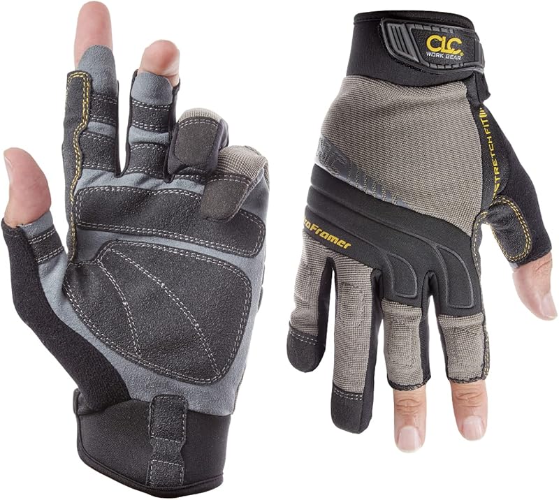 Custom Leathercraft Kuny's 140M Pro Framer Flexgrip Work Gloves Medium Gray