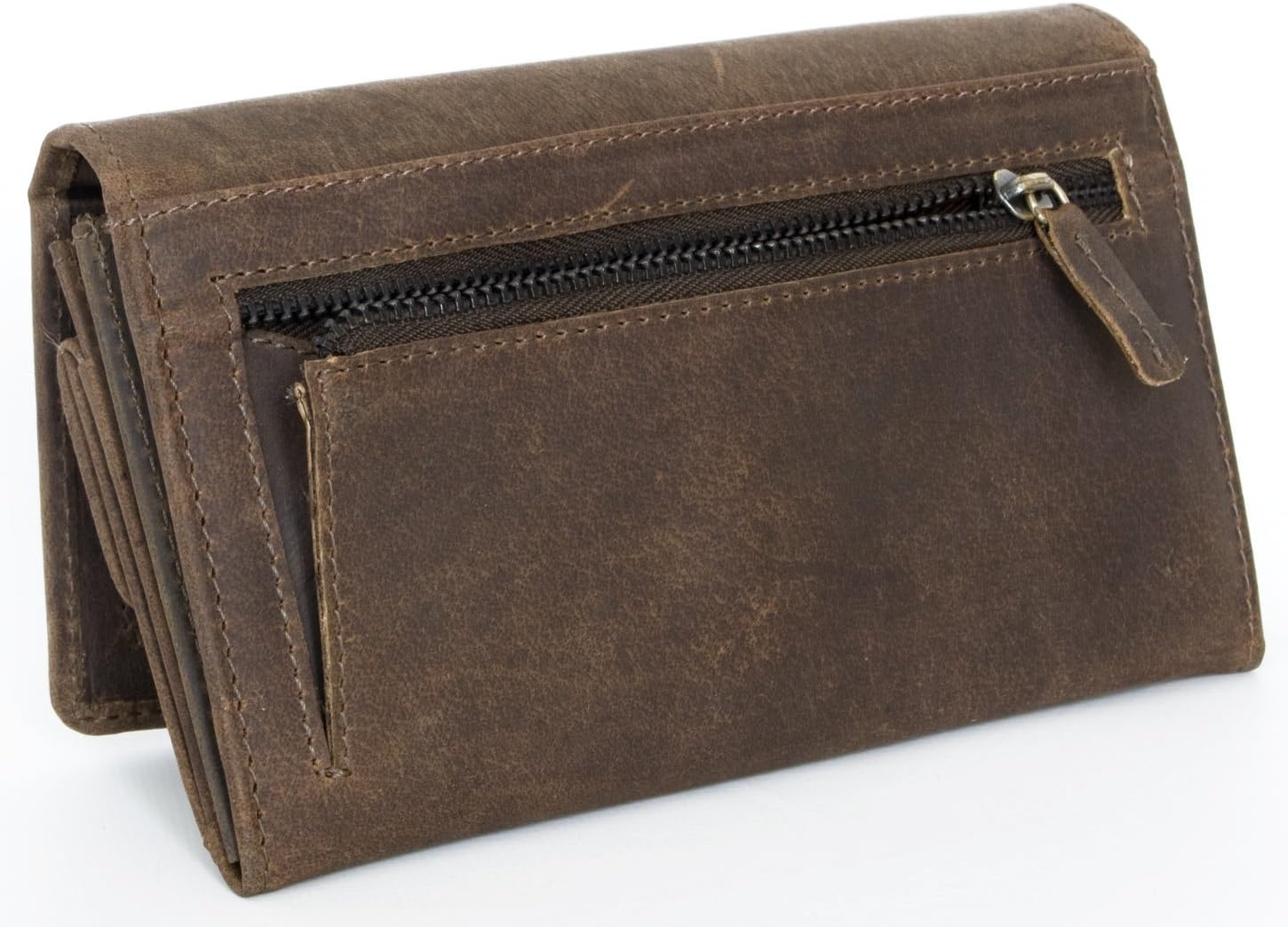 FLW Women's Brown Natural Durable Genuine Leather Wallet - Image 5