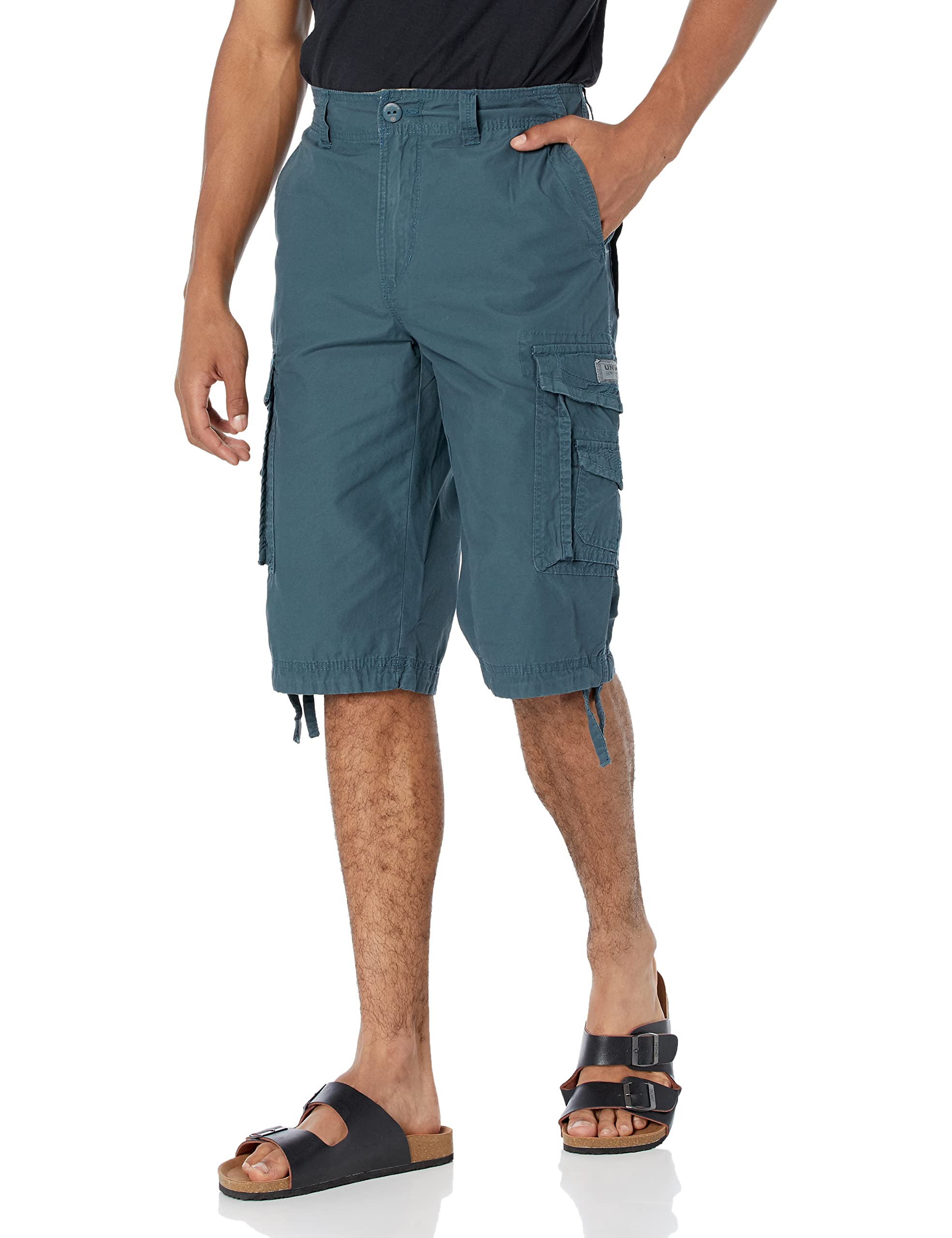 UNIONBAY Men's Cordova Belted Messenger Cargo Short-Reg and Big and Tall Sizes, Grenade, 40