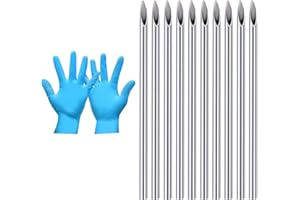 JIESIBAO Mixed Piercing Needles, 12G 14G 16G 18G 20G Disposable Sterile Stainless Steel Hollow Piercing Needles for Ear Nose Septum Belly Tongue Eyebrow Nipple Lip Piercing