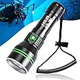 APLOS AP50 Scuba Diving Flashlight, Dive Torch 5000 Lumen Super Bright Flash Lights, IPX8 Underwater Waterproof Night Dive Torch 110 Meters Submersible Light