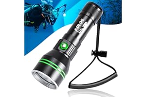 APLOS AP50 Scuba Diving Flashlight, Dive Torch 5000 Lumen Super Bright Flash Lights, IPX8 Underwater Waterproof Night Dive Torch 110 Meters Submersible Light