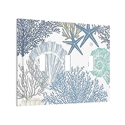 Coral Starfish Shells Seashell 3 Gang Light Switch