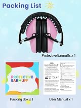 Dr.meter Ear Defenders Kids Pink 27.4dB SNR Hearing Protection Adjustable view 9