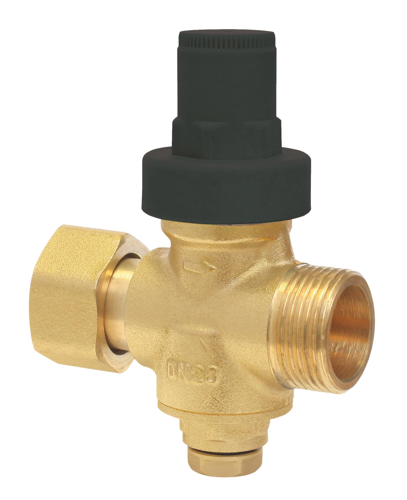 SOMATHERM FOR YOU - Piston pressure reducer - 20/27 rotating nut/male - Pressure gauge socket on the bottom - Outlet pressure adjustment with split screw - Maximum inlet pressure 16 bar, Packaging may vary