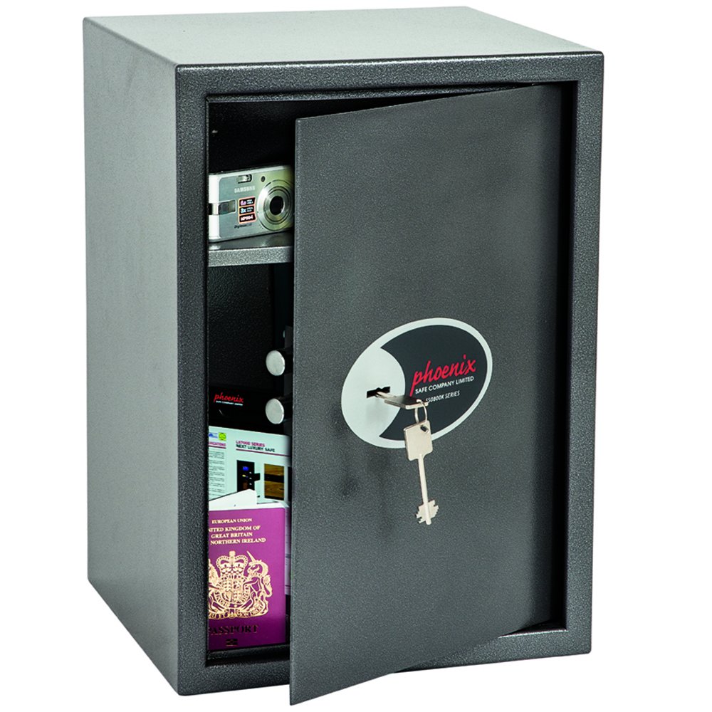 Phoenix Safe Company – SS0804K Vela Home & Office Security Safe | Key Locking | Twin Locking Bolts | Metallic Graphite Finish | 51 Litre Capacity | 19kg