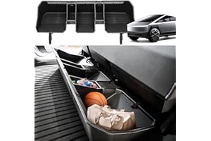Nounaik Rear Under Seat Storage Box Compatible with Tesla Cybertruck 2024 Accessories,Second Row Under Seat Organizer Box Storage Bin for Cybertruck,Underseat Hidden Storage Bin,Black