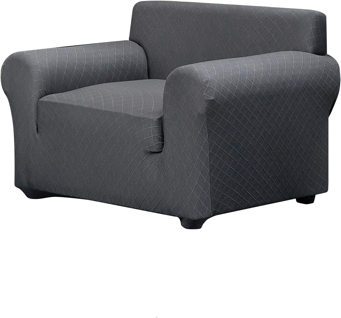 YISUN Jacquard Sofa Cover, Stretch 1/2/3 Seater Armrest Backrest Sofa Chair Grid Lycra Slipcover with Twist Pin/Elastic Band, Washable Couch Furniture Protector
