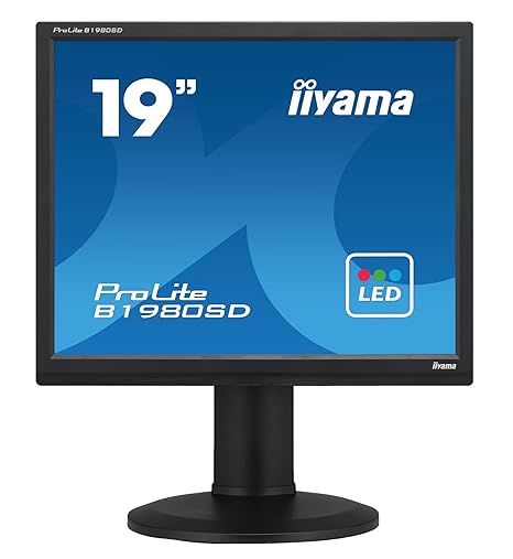 iiyama ProLite B1980SD-B1 48cm (19 Zoll) LED-Monitor SXGA (VGA, DVI, Höhenverstellung, Pivot) schwarz