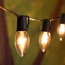 C9 Clear Christmas String Light Set, 50 Feet