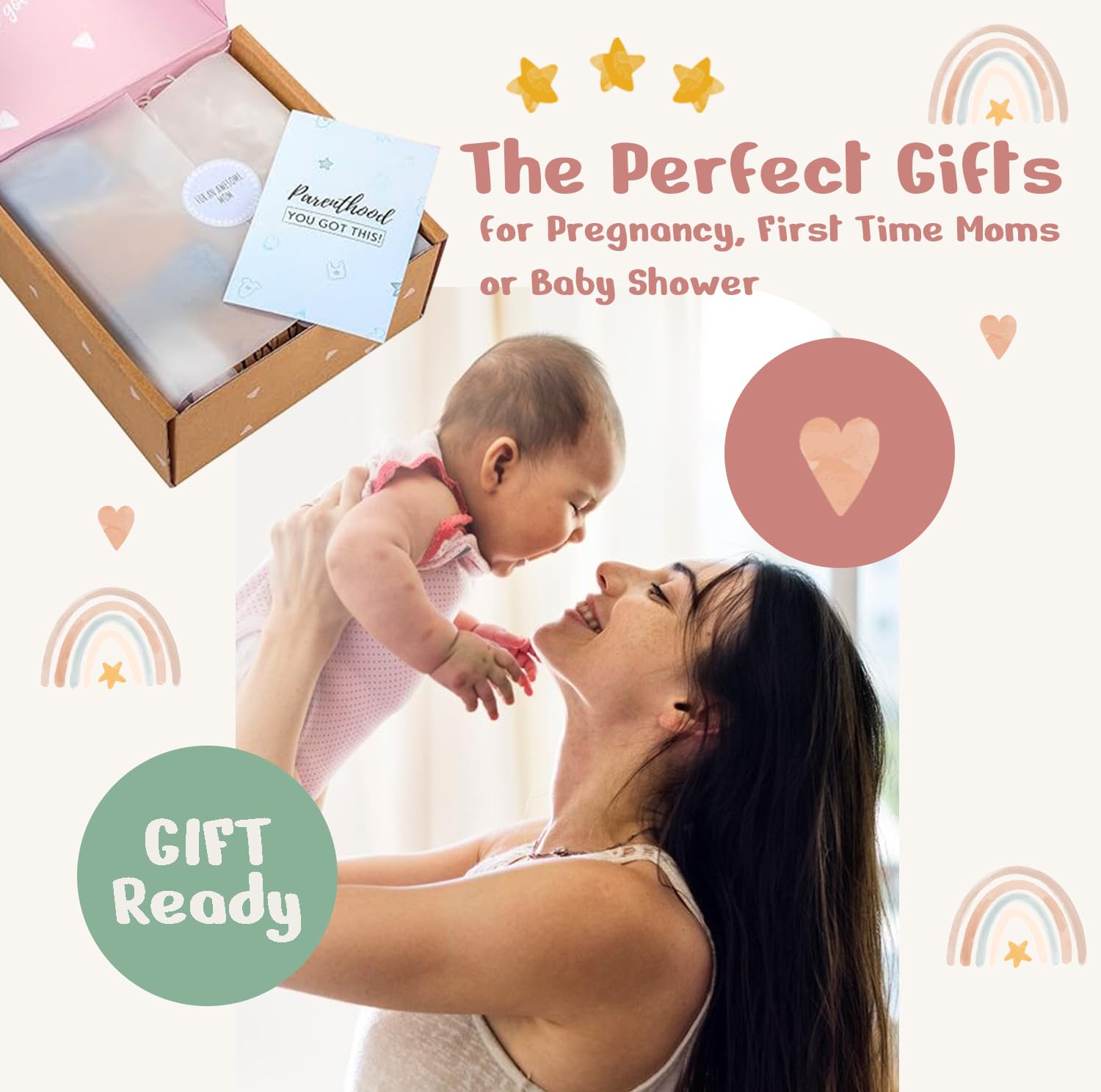Becta Design - ニューママギフトバスケット美しく準備されたギフトセットには、妊娠中の母親のための5つの厳選された必需品が含まれています妊娠、初めてのママ、ベビーシャワーに最適なギフト