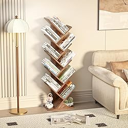 SHEEPAM 10 Tier Tree Book Shelf, Floor Standing