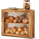 Yoimori Corner Bread Box for Kitchen Countertop, Large Capacity Bread Storage Container for Homemade Bread, Space-Saving Bread Holder Kitchen Organizer