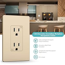 WEBANG Decorator Receptacle Outlet, Screwless Wall