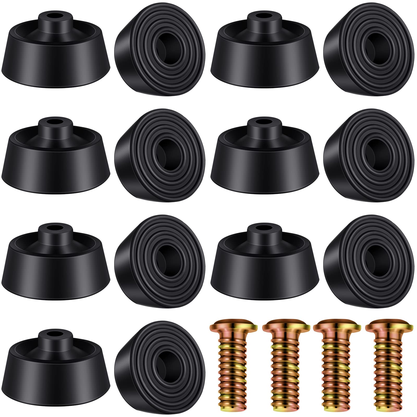 Photo 1 of Shihanee 15 Sets Door Stop Rubber Tip with Screw,Black Rubber Stopper Tip Replacement Tips for Door Stops,Floor and Wall Protector