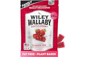 Wiley Wallaby Licorice 24 Ounce Classic Gourmet Soft & Chewy Australian Red Licorice Candy Twists, 1 Pack