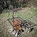 TITAN GREAT OUTDOORS Ash & Ember Adjustable Swivel Grill, Steel Mesh Wire Cooking Grate with Spike Pole, Open Fire Portable BBQ Camping Gear