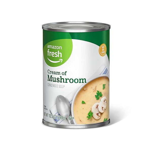 AMAZON FRESH, CONDENSED CREAM OF MUSHROOM SOUP, 10.5 OZ (PREVIOUSLY HAPPY BELLY, PACKAGING MAY VARY)