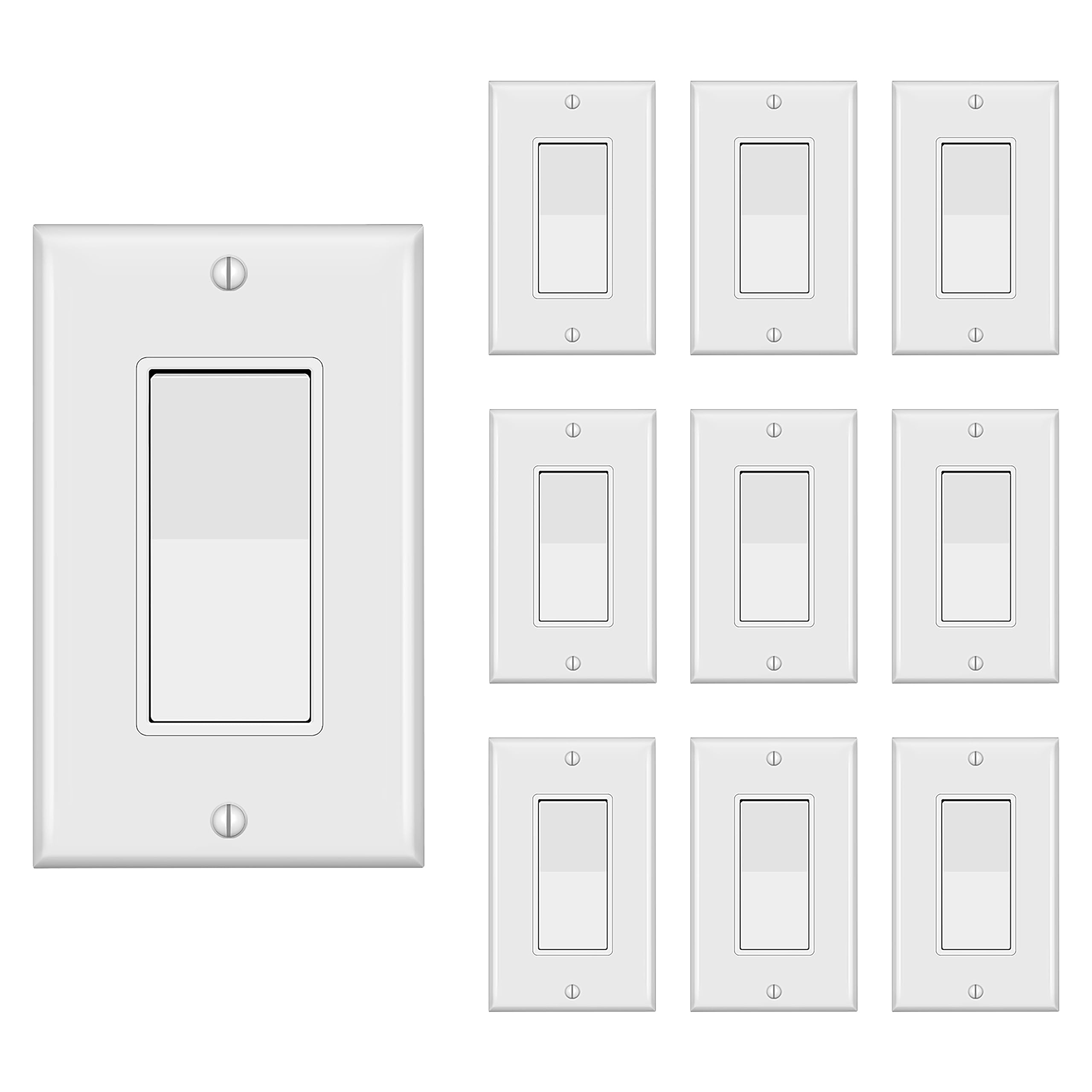 TAKETEK Decorator Switch with Wall Plate, Single