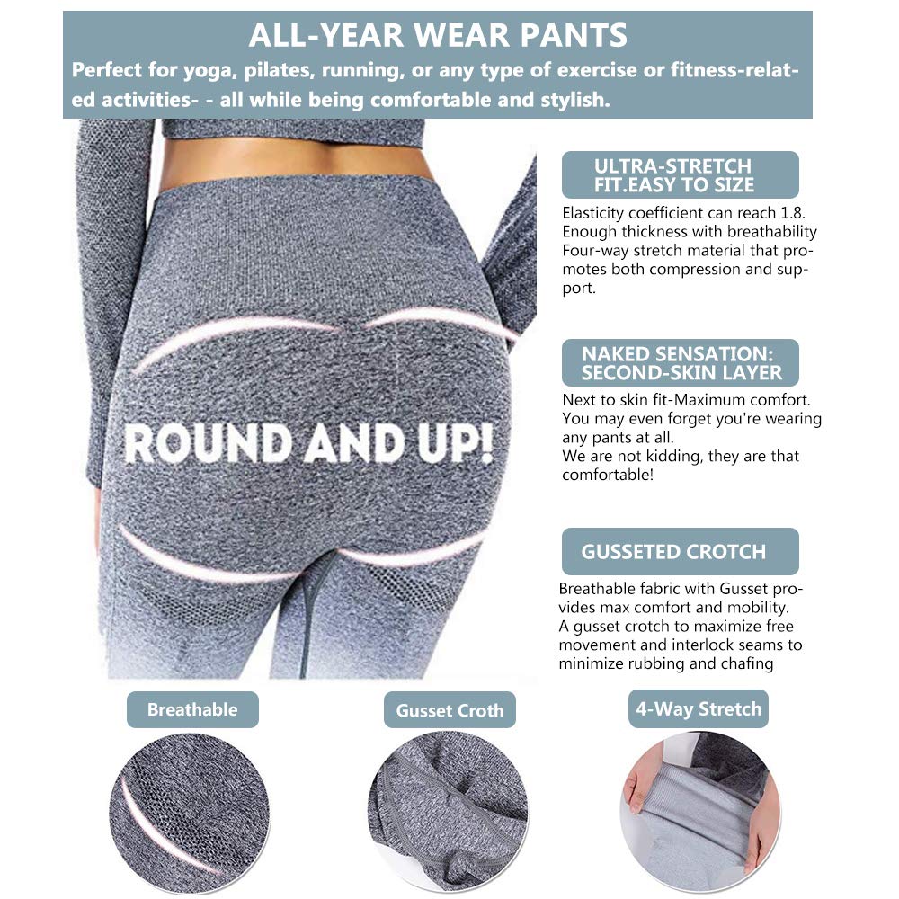 Puimentiua Yoga Pants Seamless Gym Leggings/Gradient Yoga Pants/Seamless Buttock Lifting Leggings/High Waist Pants Women\'s Fitness Sweatpants Tights/Yoga Leggings for Fitness.