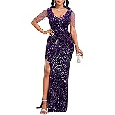 Cololura Women Sexy Elegant Sequin Tassel Mermaid Bodycon Formal Party Gowns Evening Maxi Dress Black