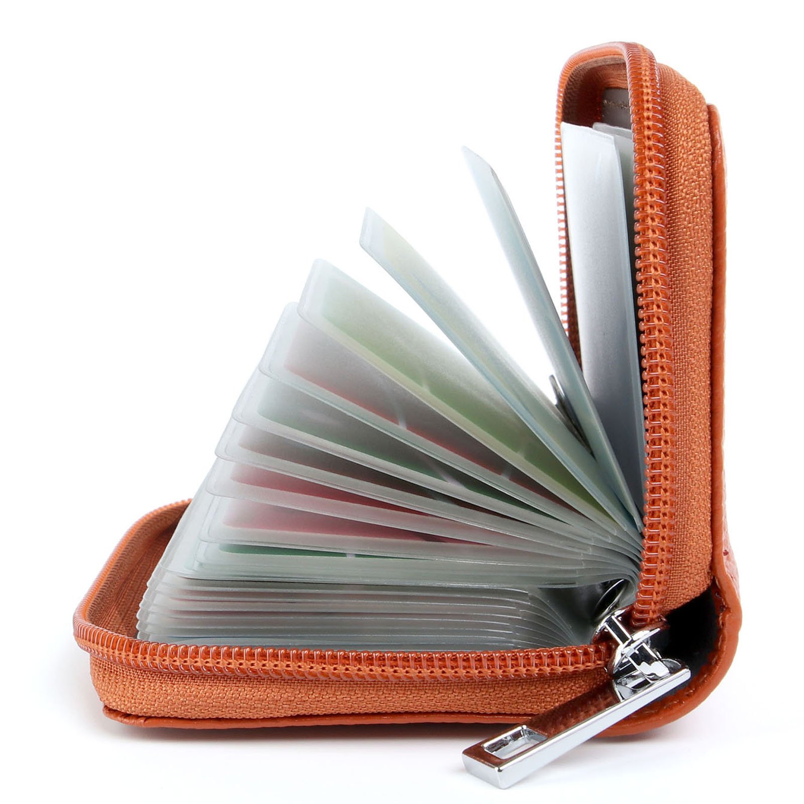 AirZyx Credit Card Holders Women Ladies Leather Credit Card Wallets for Women Ladies 26 Card Slots RFID Protector (Brown) โ image 1