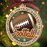 Football Ornament, Football Ornaments for Christmas Tree, 2 Layer Wood & Acrylic Christmas Ornament 2025, Football Lover Onament, Football Ornament Lover Gift, Friendship Football Christmas Ornament