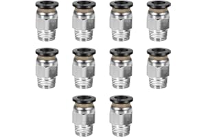 CNAODUN 10 Pcs Push-to-Connect Fittings 1/4 Inch Tube OD x 1/8 Inch NPT Thread Pneumatic Male Straight Quick Connect Air line fittings…