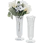 Fun Express Small Plastic Bud Vases - 6 in. Height - Decorative Accessories (Set of 12) for Wedding and Home Decor