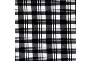 Barcelonetta | Fleece Fabric | 2 Yards | 72"X60" Inch | Polar Fleece | Soft, Anti-Pill | Throw, Blanket, Poncho, Pillow Cover, PJ Pants, Booties, Eye Mask (Black Plaid, 2 Yards)