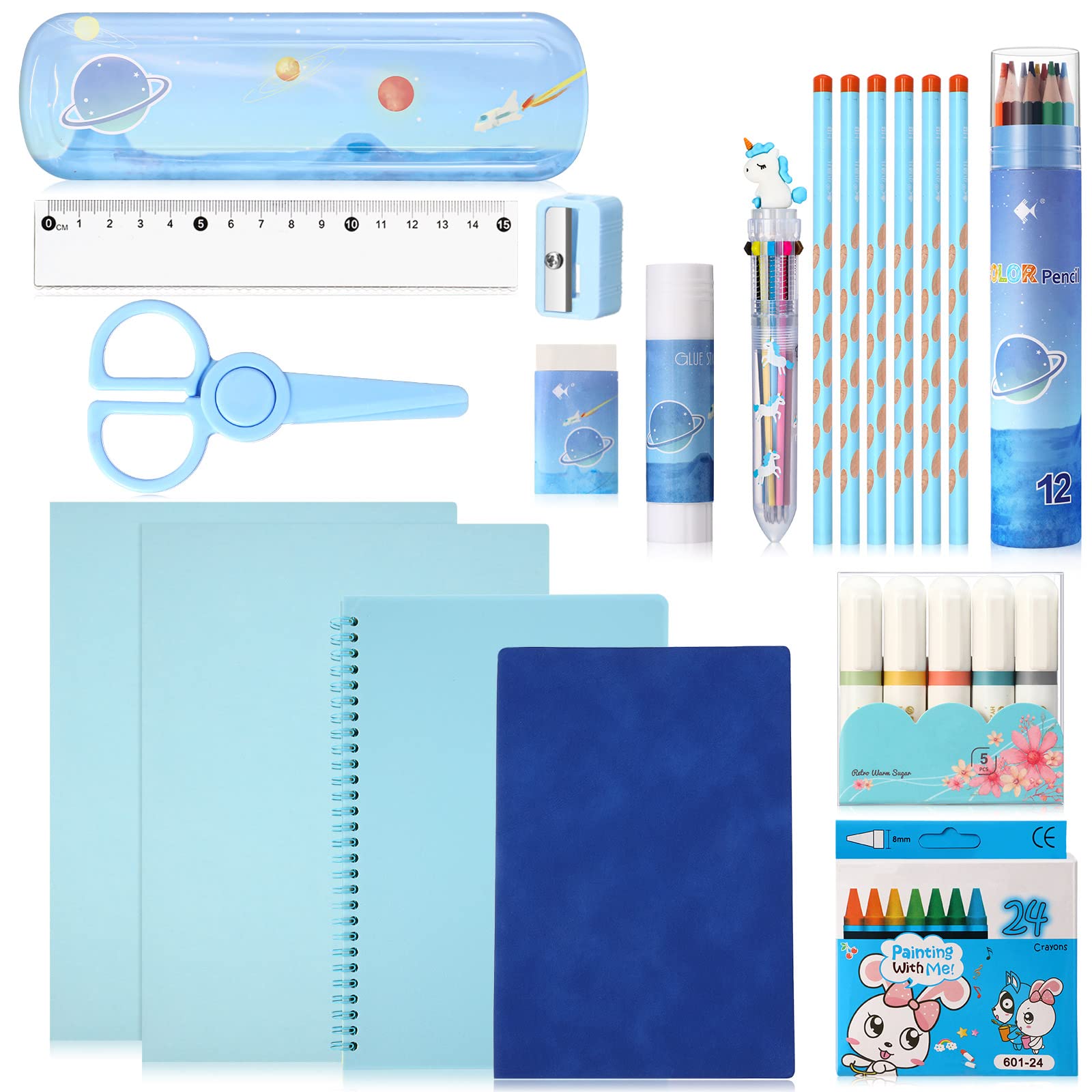 Photo 1 of ****Factory seal****
Sabary 58 Pcs Back to School Supply Bundle Kit for Girls Grades K-12, Essentials Box of Supplies Bundle, School Classroom Essentials Include Folders Notebook Pencil Pen Ruler Scissor and More(Blue)