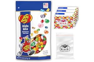 Jelly Belly Jelly Bean Assorted Flavor - 9.8oz Bag with R.U.S. Candy Pocket Size Travel Bag + 3 R.U.S. Candy Cards (Kids Mix)