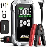 Car Jump Starter with Air Compressor, 9000A 150PSI Jump Starter Pack (All Gas/10.0L Diesel), 12V Battery Jump Starter with Display, Smart Jumper Cables, 2 LED Light