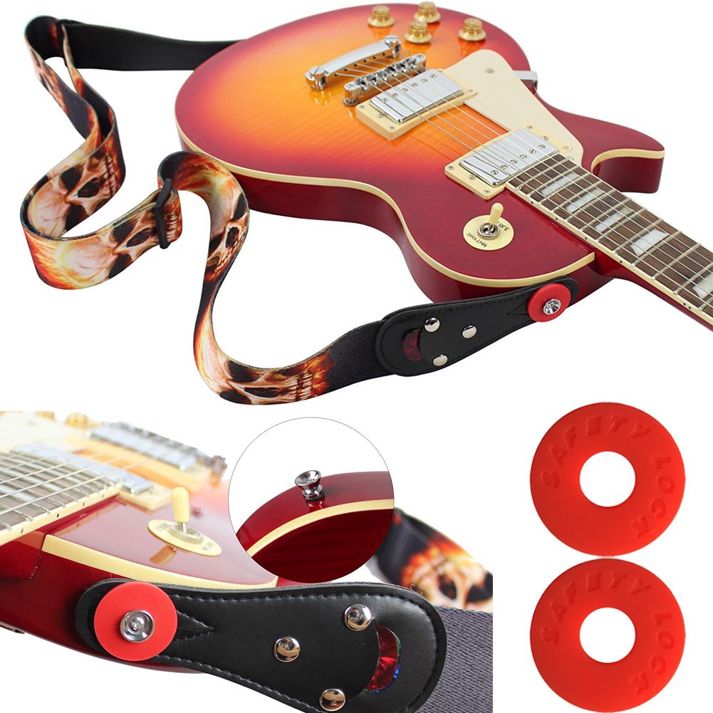 Lot De 12 Verrous De Sangle De Guitare Noirs - Bloqueurs De Sangle En Silicone, Installation Facile - 9