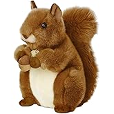 Aurora World Miyoni Squirrel Plush Set - 8" Realistic Stuffed Animals for Kids and Collectors (Red Squirrel)