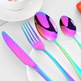 BEWOS 16-Piece Rainbow Stainless Steel Flatware Set Service for 4 view 3