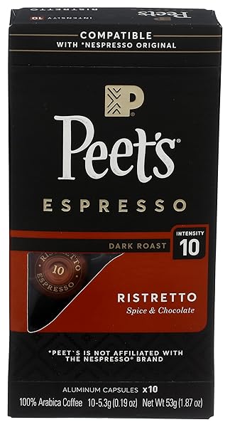 PEET’S COFFEE & TEA RISTRETTO CAPSULES, 1.87 OZ