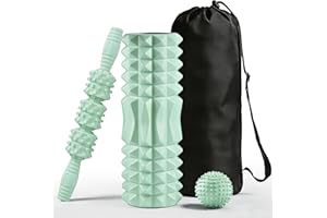 Foam Roller 4in1 Set OUPLIFY - Back Roller Foam For Back Pain, Muscle Roller Stick, Storage Bag, Spiky Massage Roller for Dee