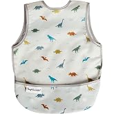 Tiny Twinkle Mess Proof Baby Bib for Boys | Waterproof Toddler Bib for Eating | Baby Apron for Feeding, Machine Washable | Perfect Shower Gift (Dinosaur, 2-4Y)
