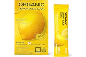 SEOUL HAN SPOON Organic Lemon Juice, 100% NFC Cold-Pressed, 14 Pouches x 20g, Sicilian Lemons