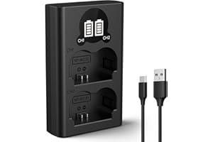 K&F CONCEPT NP-W235 Battery Charger with Dual-Slot and LCD Screen, Micro USB and Type-C Charger Compatible with Fujifilm X-T5