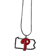 Siskiyou Gifts MLB womens Necklace Chain with State Shape Charm