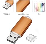 Fenglangrong 10 Pack 4GB USB 2.0 Flash Drives Orange Thumb Memory Sticks Bulk view 3