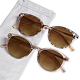 OPTOFENDY Reader Sunglasses for Women, TR90 Round Full Lens Outdoor Reading Sunglasses with Spring Hinge, UV400 Protection