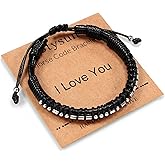 Valentines Day Gifts for Him Boyfriend Morse Code Bracelets for Men Husband Mens Bracelets Graduation Gifts for Him Fathers Day Adjustable Leather Bracelet Motivational Birthday Annivesary Jewelry Stocking Stuffers