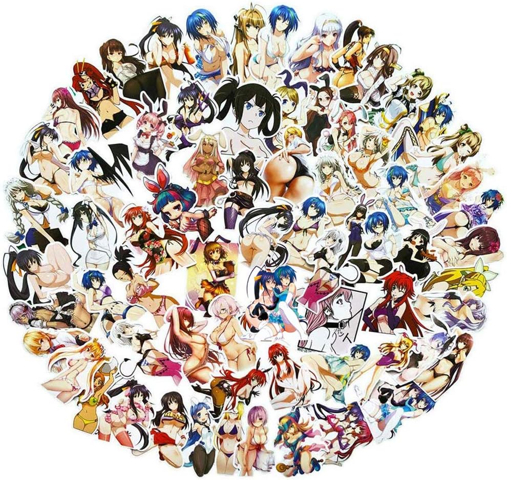 70PCS Anime Sexy Girl Laptop Stickers for Adult, Waterproof Decals Stickers for Water Bottle Laptop Skateboard Motorcycle Car Bike Luggage Trolley Case Decoration