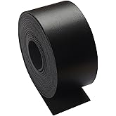 Picheng Faux Leather Straps 2 Inch Wide Leather Strip, 138 Inch Long Leather Belt Strips for DIY Craft, Hobby Workshop (Black-2 Inch)