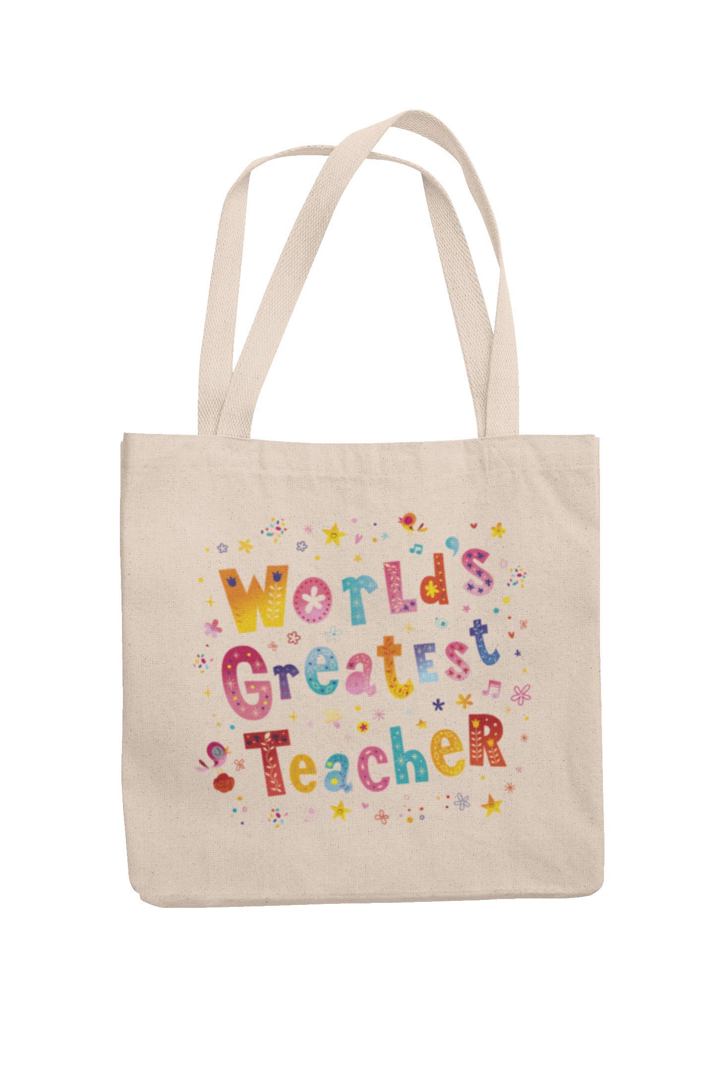 Super Lemon Worlds Greatest Teacher Tote Re-useable Shopping Bag Novelty Present Gift Printed Eco-Friendly Stylish Long Handled Tote Shoulder Bag, Great Gift Or Present School Leavers